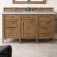 James Martin Vanities Brittany 60" Single Bathroom Vanity in Saddle Brown with 3 cm Arctic Fall Solid Surface Top and Rectangular Sink, , large