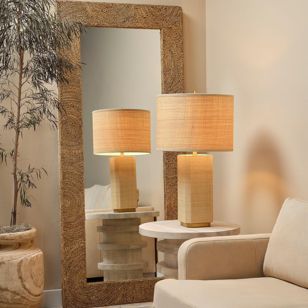 Splendor Living Yardcrest Table Lamp in Natural and Antique Brass, , large