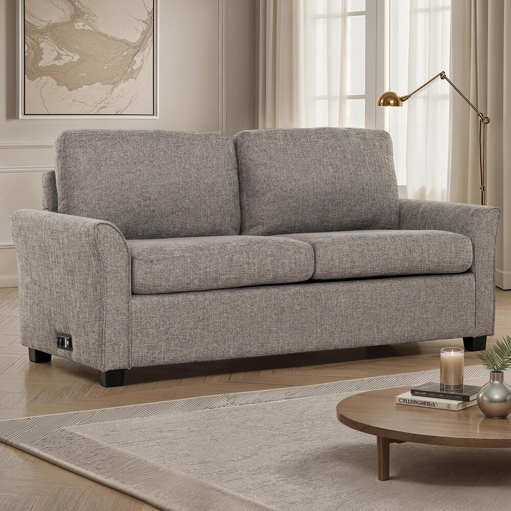 Primo International Drake Sofa Bed in Linen Dark Gray, , large