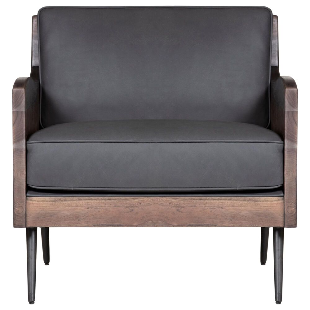 Waltham Karma Leather Accent Chair in Slate, , large