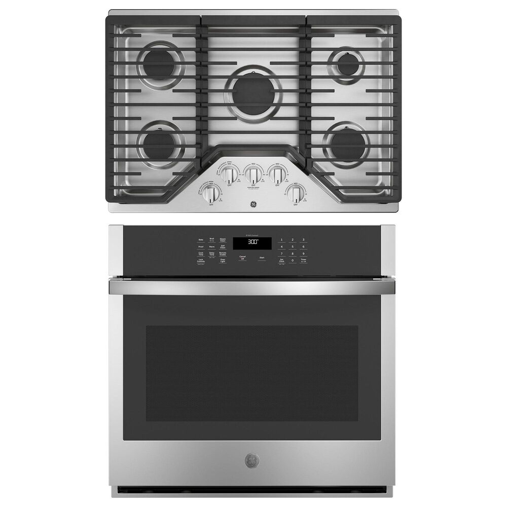 GE Appliances 2-Piece Kitchen Package with 30" Single Wall Oven and Gas Cooktop in Stainless Steel, , large