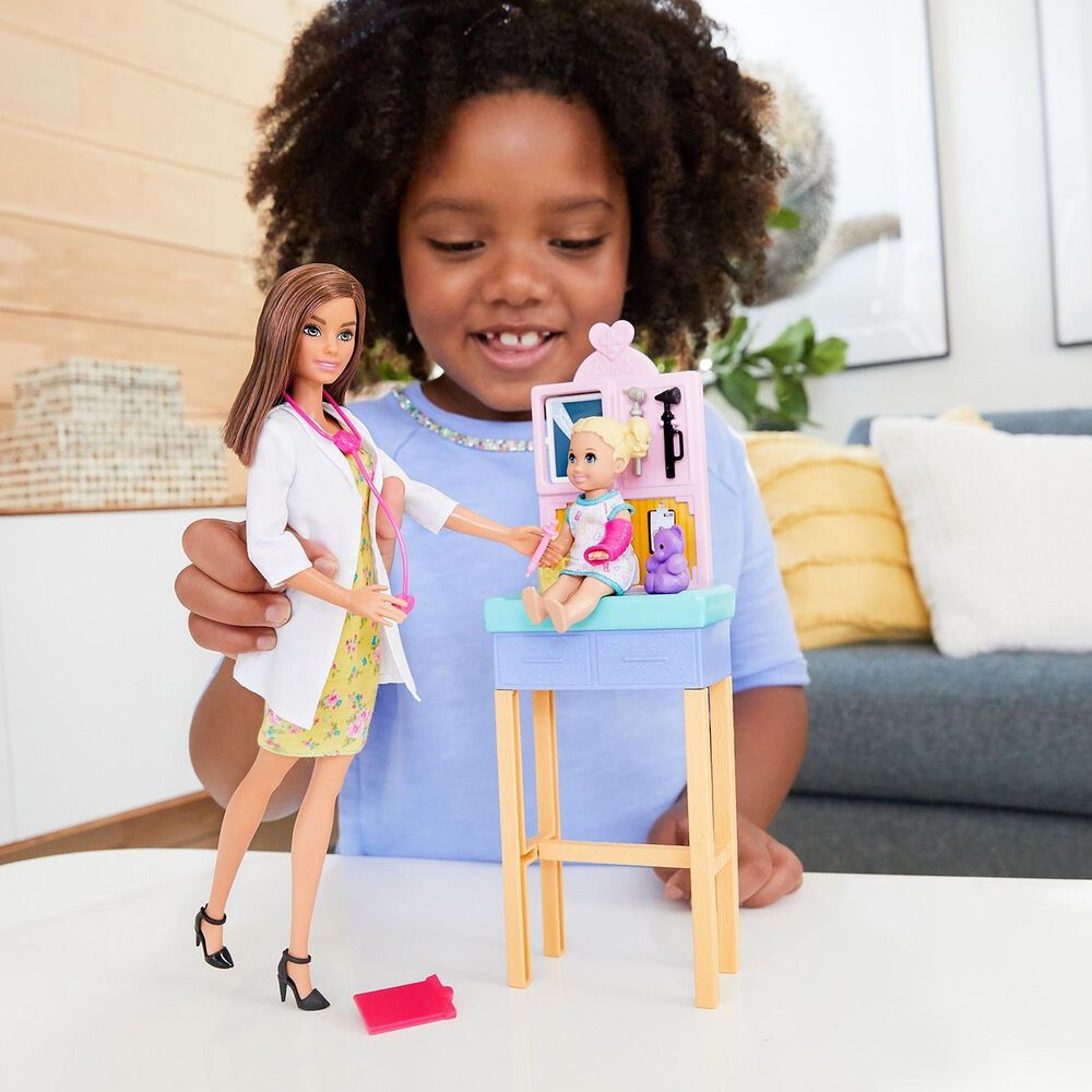 barbie pediatrician doll & playset