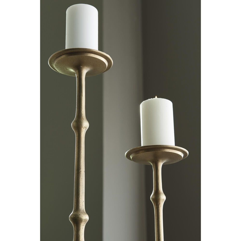 Ashley Larwick 2-Piece Candle Holder Set in Antique Brass, , large