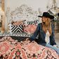 Peking Handicraft Rhapsody 3-Piece Full/Queen Comforter Set in Black and Pink, , large