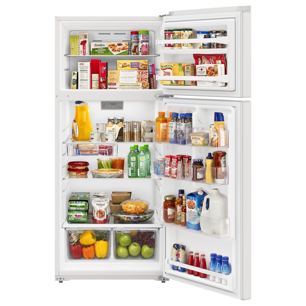 Whirlpool 16.3 Cu. Ft. Wide Top-Freezer Refrigerator with Flexi-Slide Bin in White, , large