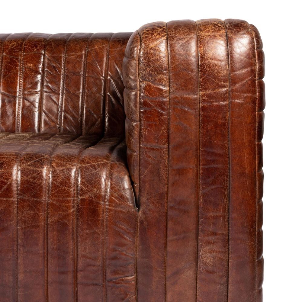 Moe&#39;s Home Collection Castle Leather Stationary Sofa in Cappuccino Brown, , large