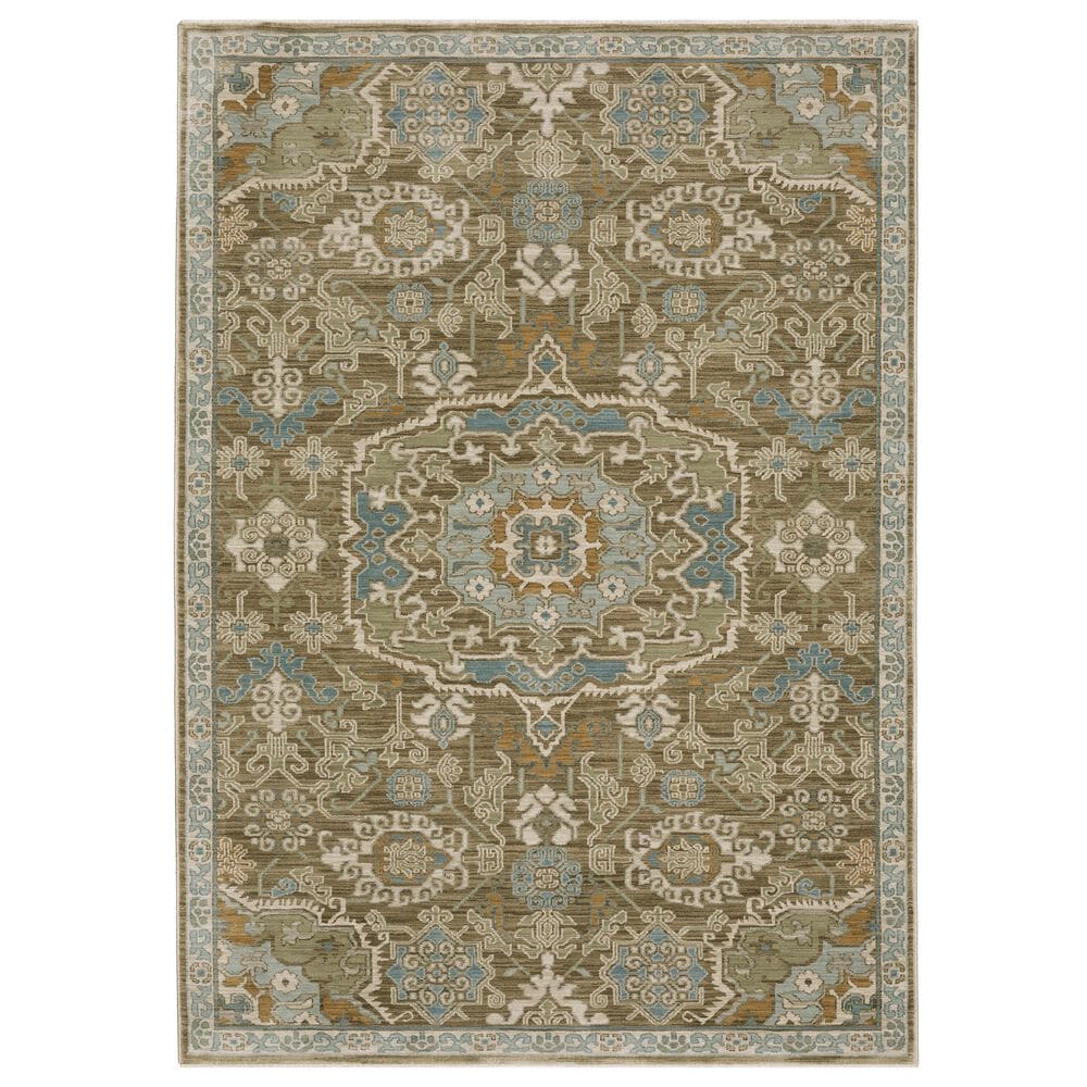 Oriental Weavers Maeve MAE13 Brown and Blue 6"7" x 9"6" Area Rug, , large