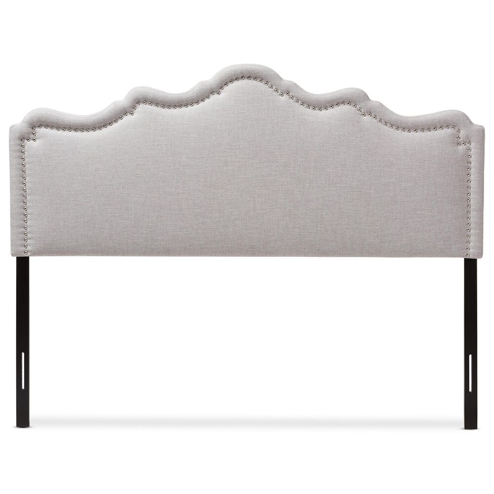 Baxton Studio Nadeen Full Upholstered Headboard in Greyish Beige, , large