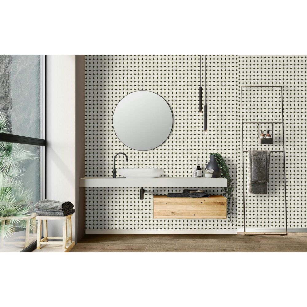 Dal-Tile Relicca Pristine Nook 12" x 12" Octagon Dot Ceramic Mosaic Sheet, , large