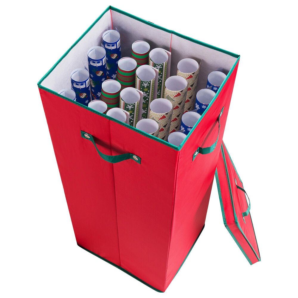 Timberlake 40-Roll Wrapping Paper Storage Container in Red and Green (Set  of 2)