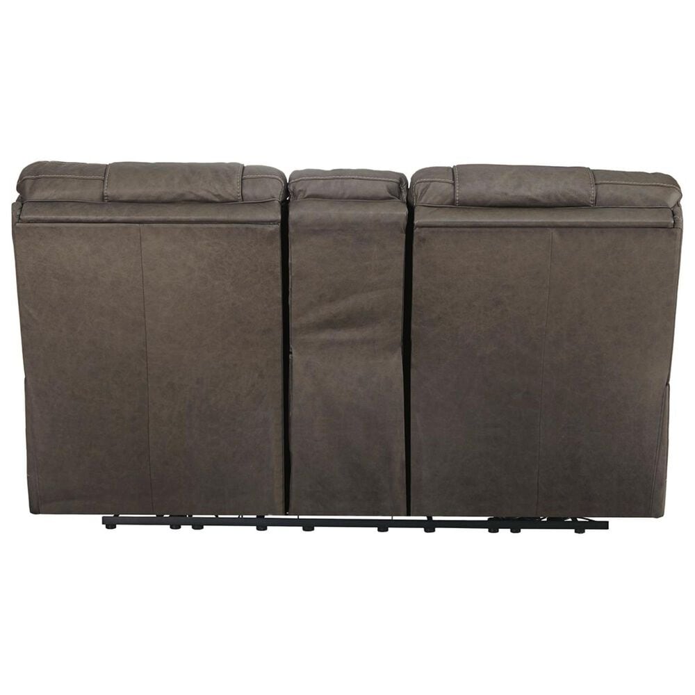 Ashley Wurstrow Power Reclining Console Loveseat with Adjustable Headrest in Smoke, , large