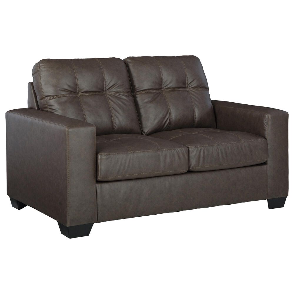 Ashley Barlin Mills Stationary Sofa and Loveseat Set in Umber, , large