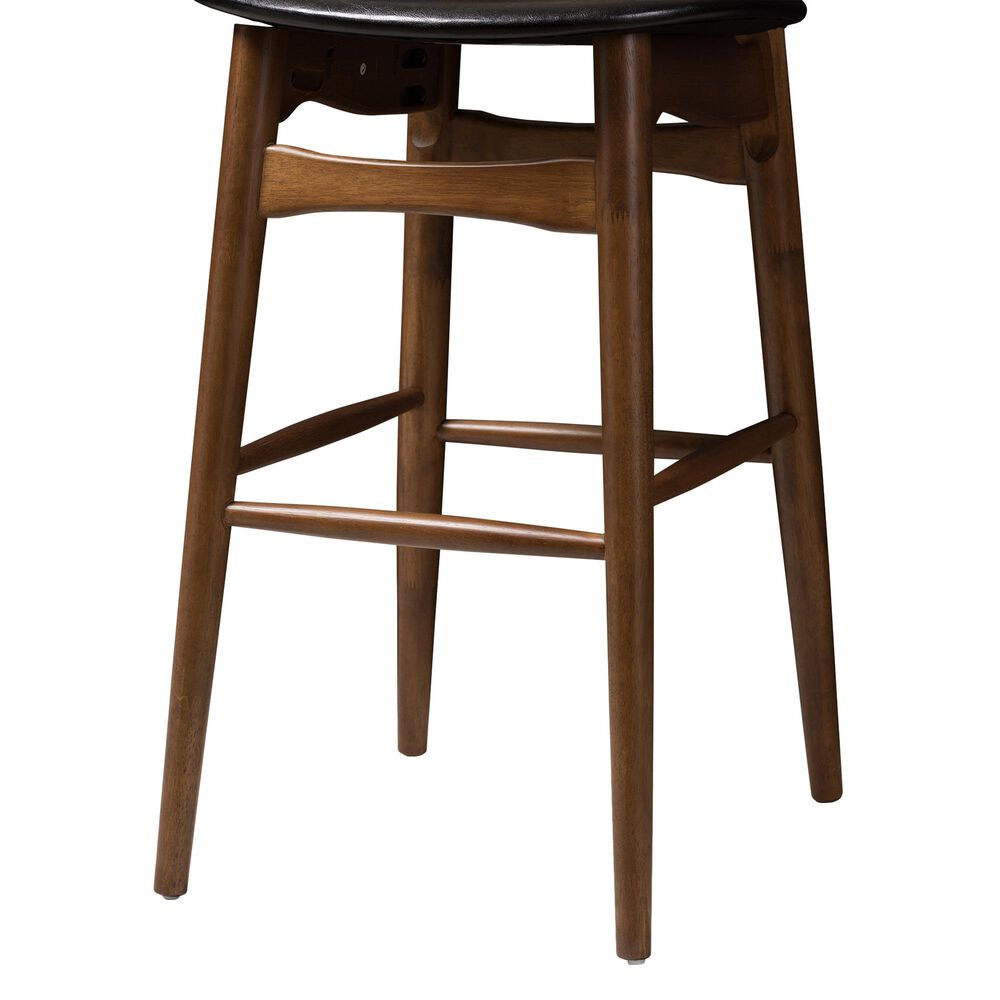 Baxton Studio Flora Bar Stool in Walnut (Set of 2), , large