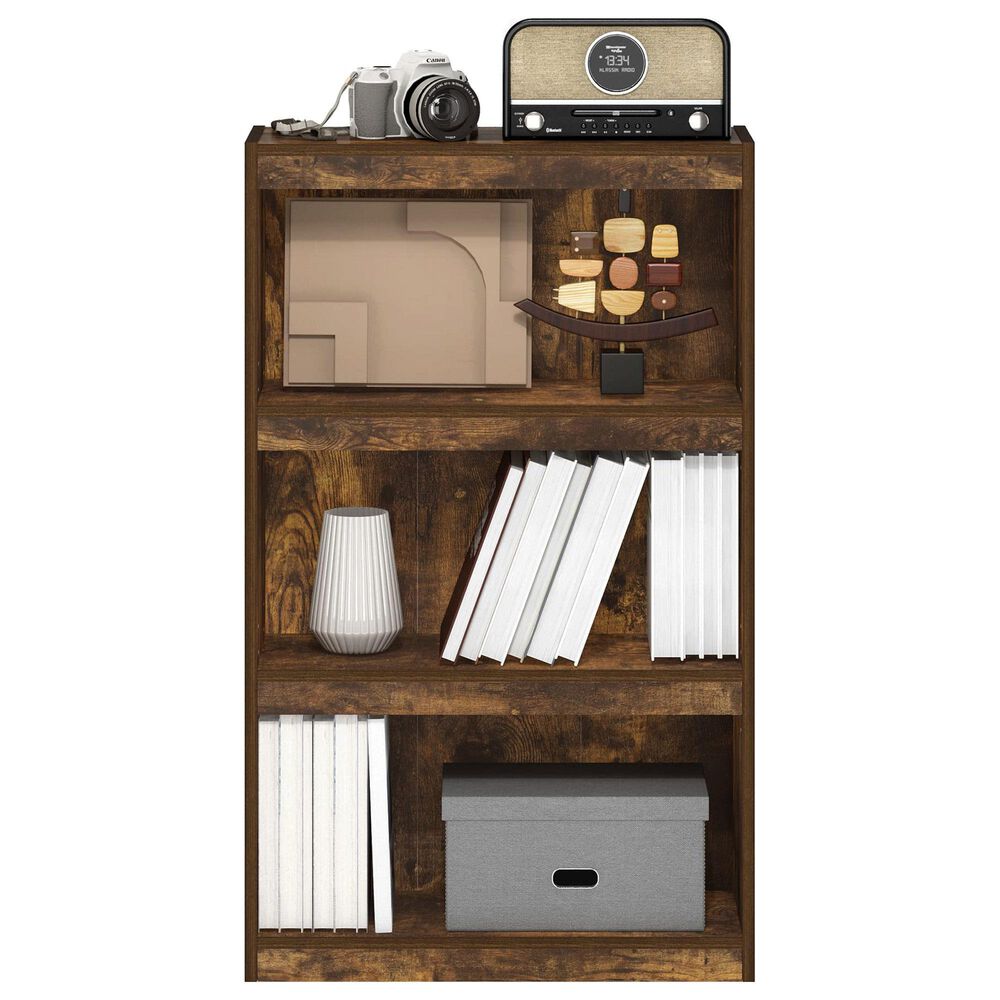 HOMLUX Enhanced Home 3-Tier Adjustable Shelf Bookcase in Amber Pine, , large