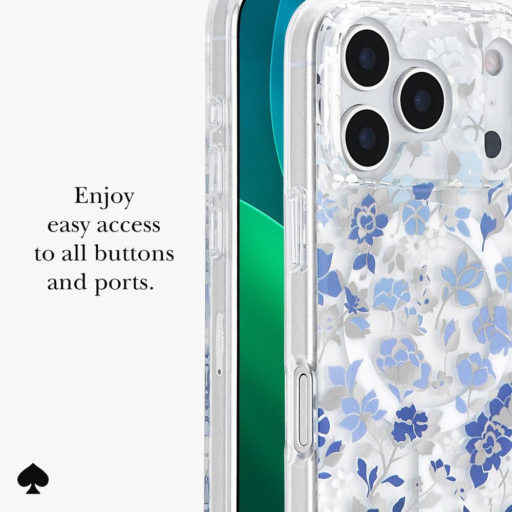 Kate Spade Protective MagSafe Case for Apple iPhone 17 Pro in Flowerbed Blue, , large