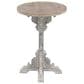 Maple and Jade Intricately Carved Scroll Accent End Table in Distressed Gray and Dark Brown, , large