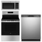 GE Appliances 3-Piece Kitchen Package with 30" Electric Range and 1.6 Cu. Ft. Microwave Oven in Stainless Steel, , large