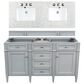James Martin Vanities Brittany 60" Double Bathroom Vanity in Urban Gray with 3 cm Eternal Jasmine Pearl Quartz Top, , large