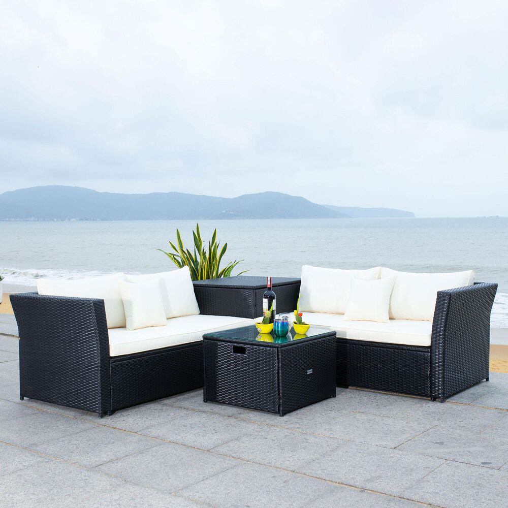 Safavieh Helga Living Set in Black/Beige, , large