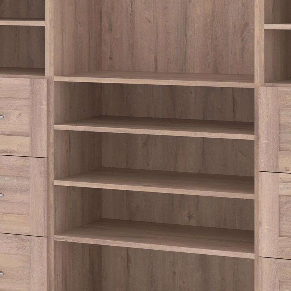 Bestar Pur 86&quot; Closet Organizer with 6-Drawer in Rustic Brown, , large