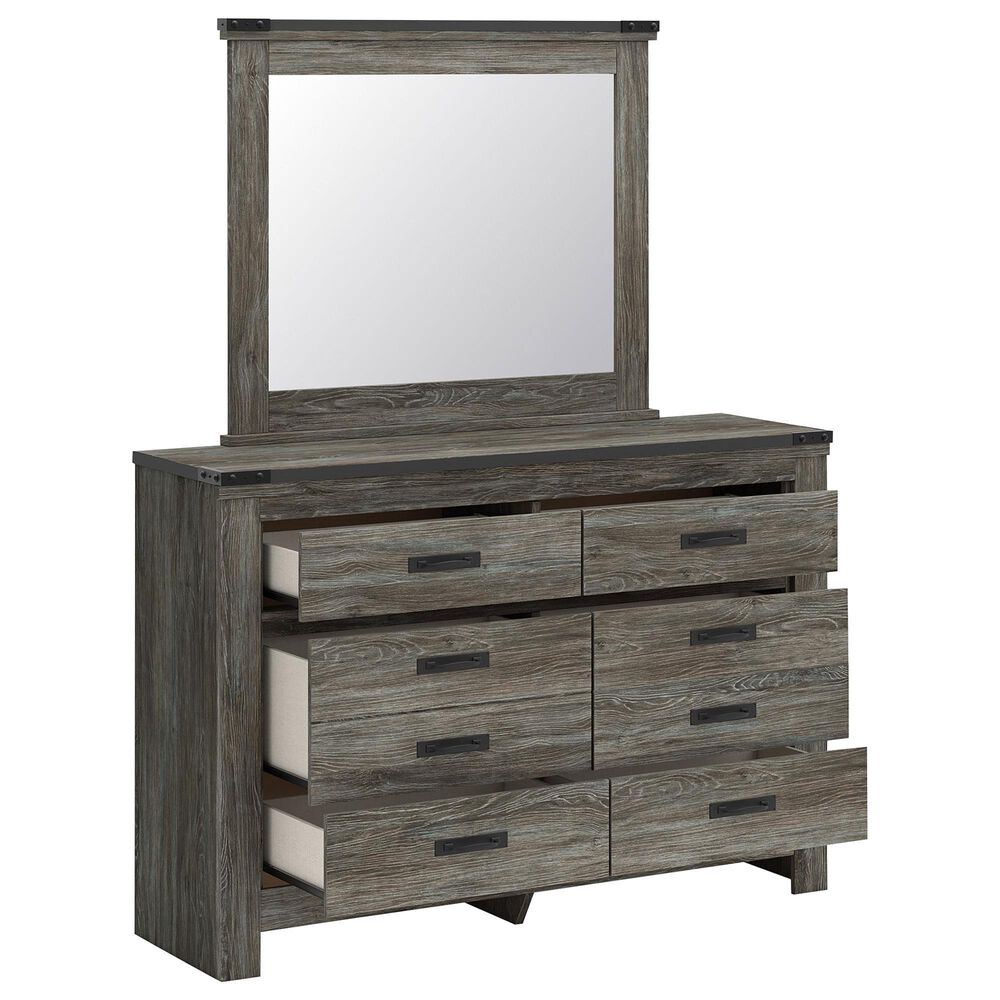 Ashley Frandern 5-Piece Twin Panel Storage Bedroom Set in Rustic Warm Gray, , large