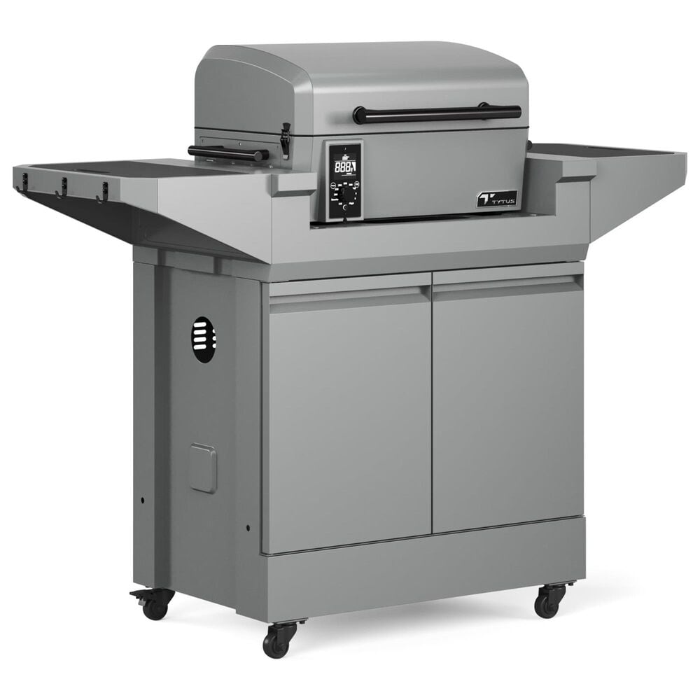 Tytus Emberwood Grill and Prep Cart with Tabletop Pellet Grill in Gunmetal Gray, , large