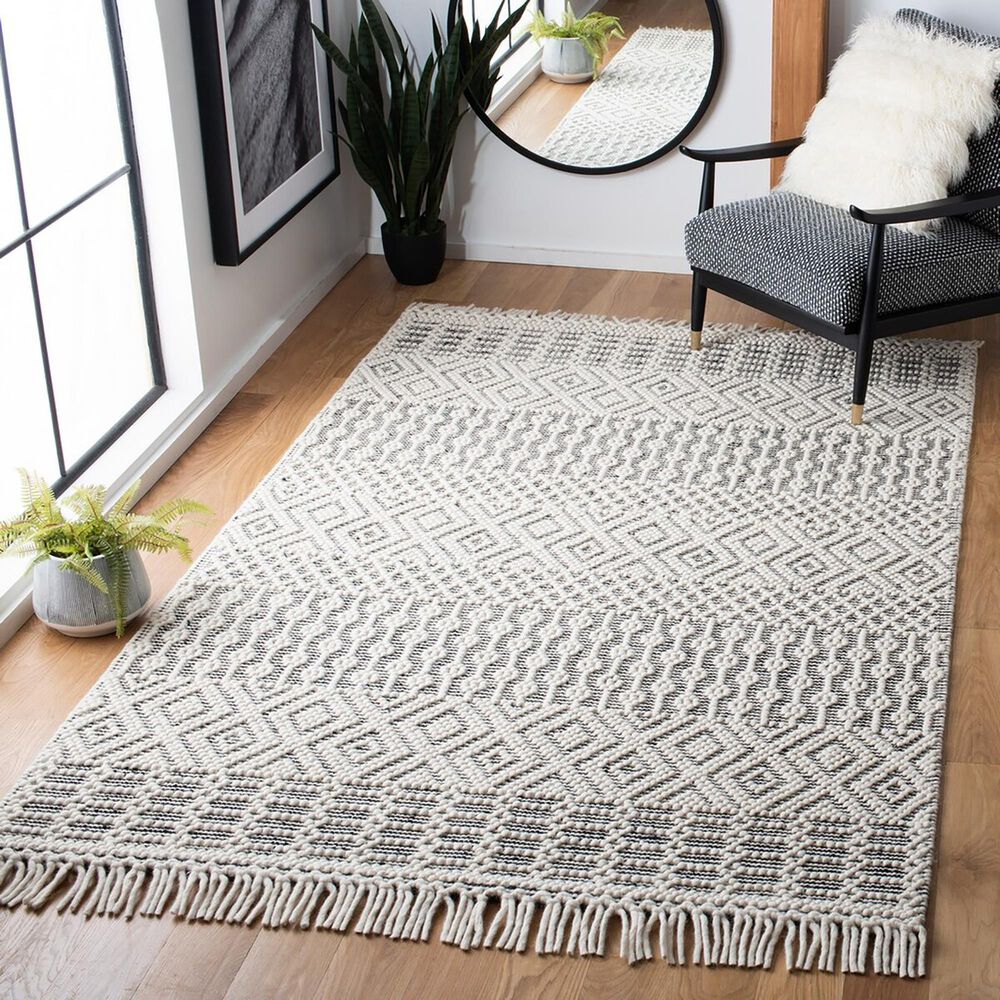 Safavieh Natura NAT852Z 4&#39; x 6&#39; Ivory and Black Area Rug, , large