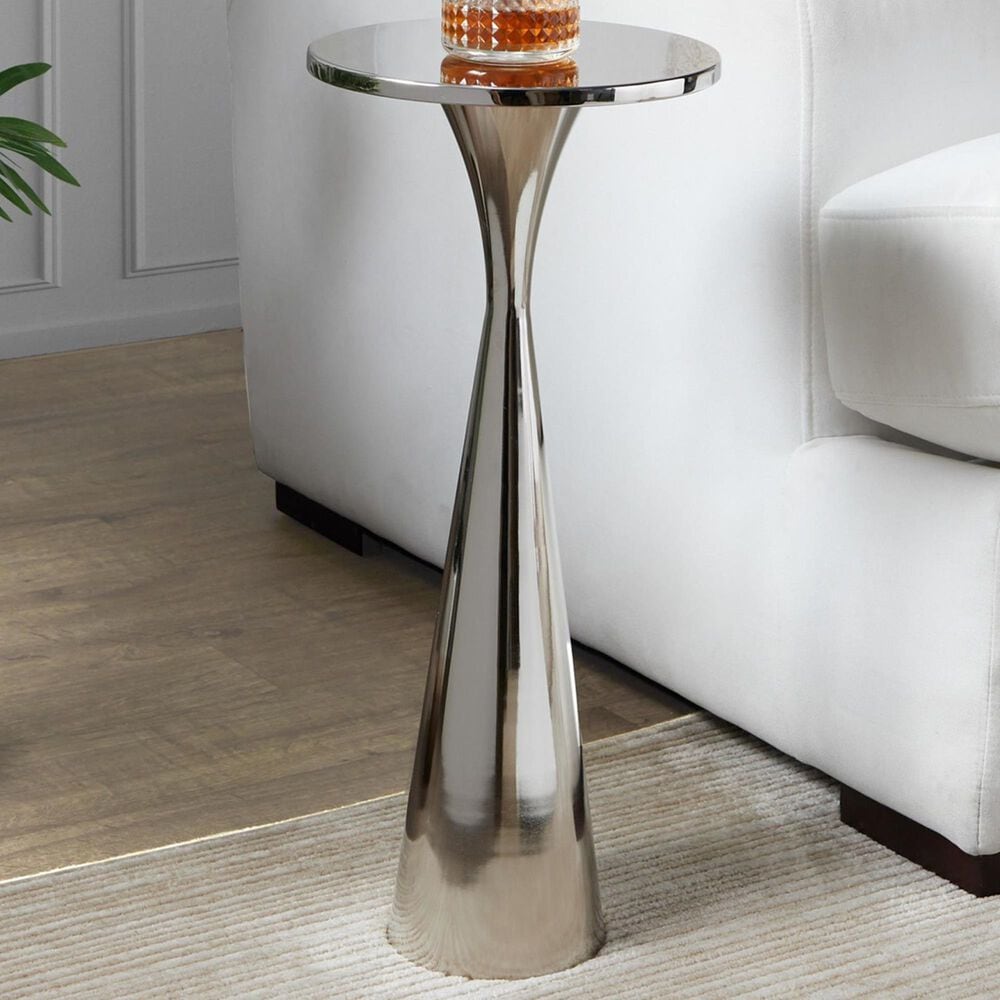 Lumisource Gemma 22&quot; Side Table in Polished Nickel, , large