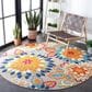 Safavieh Cabana 6"7" Round Ivory and Orange Area Performance Rug, , large