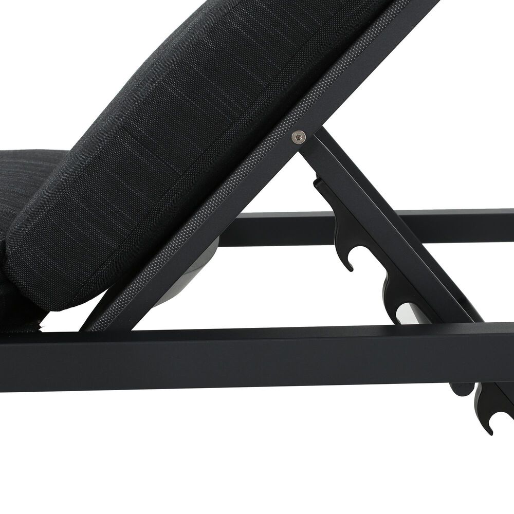 Hearth and Haven Navan Outdoor Foldable and Stackable Chaise Lounge in Dark Grey, , large