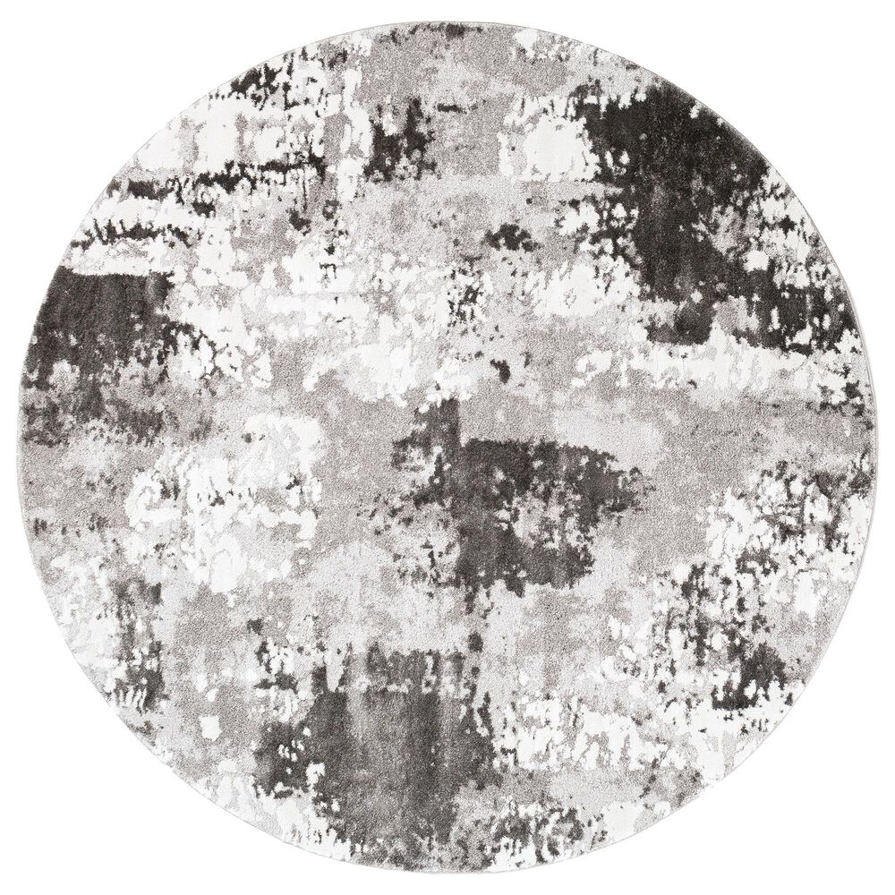 Surya Venice VNE-2308 7"9" Round Charcoal and Ivory Area Rug, , large