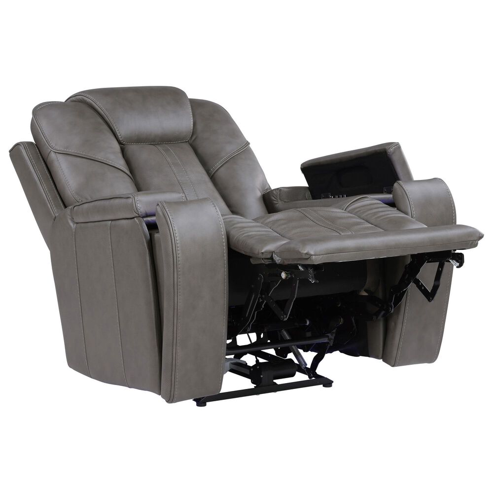 Steve Silver Daniel Triple Power Recliner with Built-in Speakers in Mossy Gray, , large