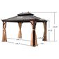 HOMLUX 12" x 14" Outdoor Hardtop Gazebo in Brown, , large