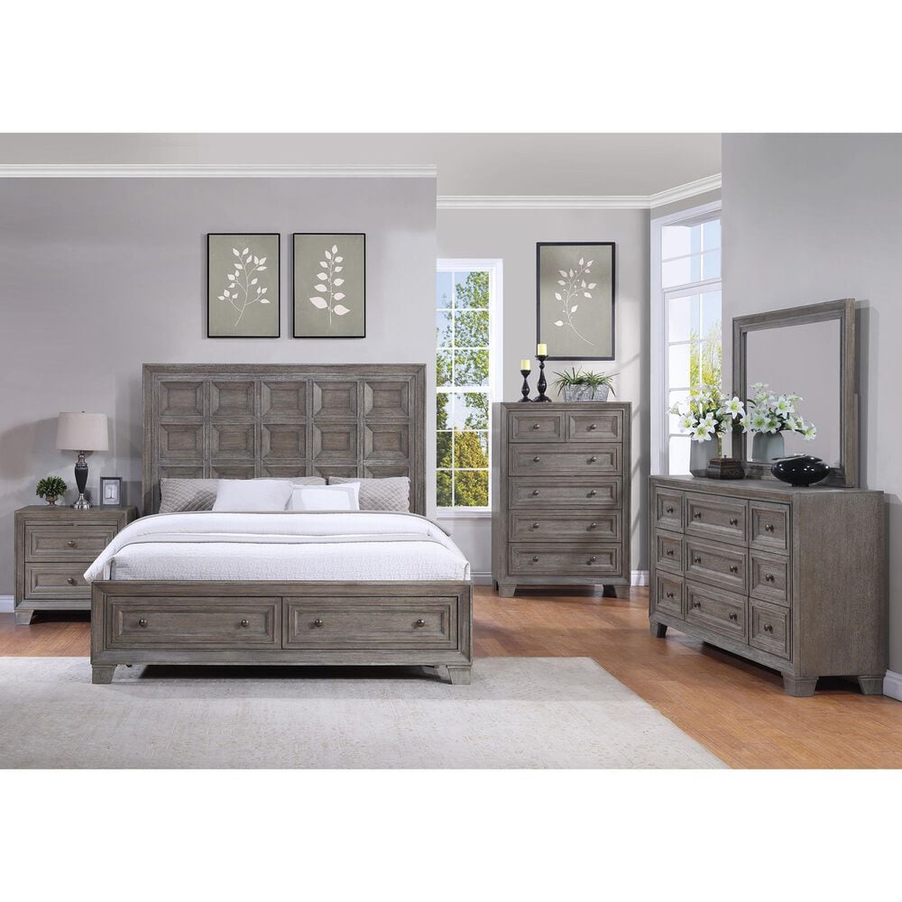 Davis International Traditional King Panel Bed in Gray, , large