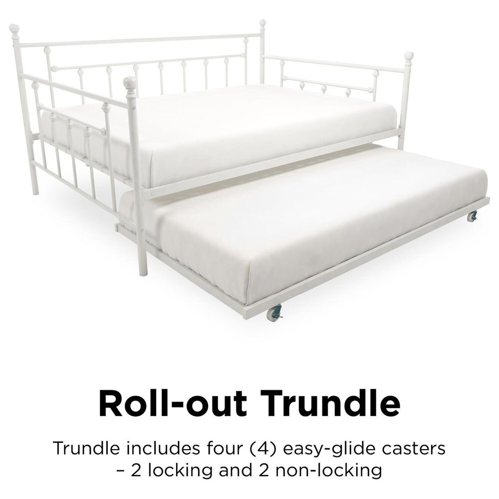 DHP Mia Full Daybed with Trundle in White, , large