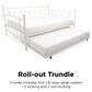 DHP Mia Full Daybed with Trundle in White, , large