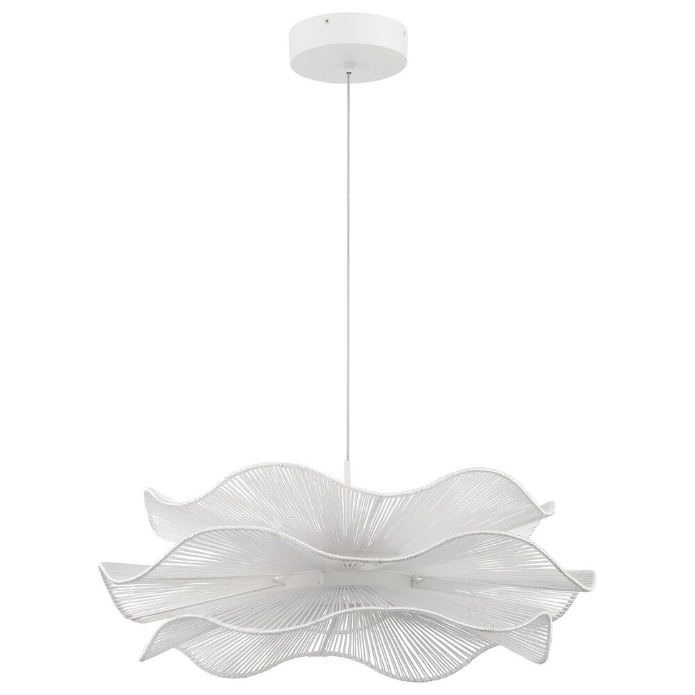 Golden Lighting Whisper 24" 1-Light LED Pendant in Matte White, , large