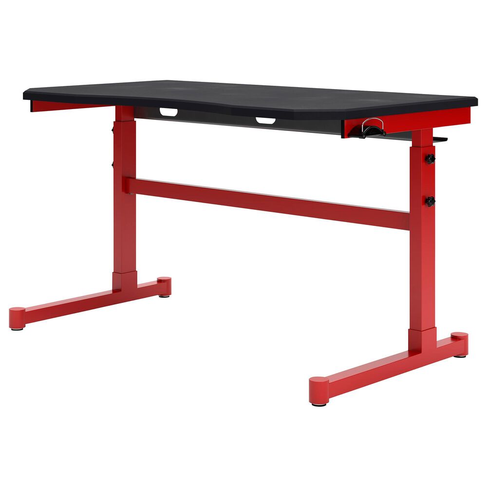 Ashley Lynxtyn Adjustable Height Desk in Red and Black, , large