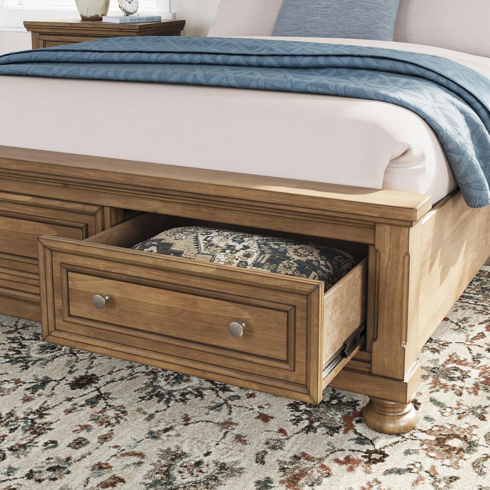 Ashley Feddinger 3-Piece Queen Storage Bedroom Set in Chestnut Brown, , large