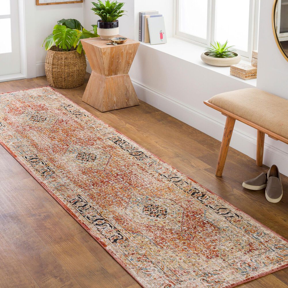 Surya Aspendos 2&#39;7&quot; x 7&#39;3&quot; Black, Burgundy, Burnt Orange, Charcoal, Cream, Dark Blue, Denim, Dusty Pink, Light Gray and Must Runner, , large