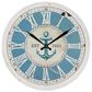 Maple and Jade 24" Wall Clock in White and Blue, , large