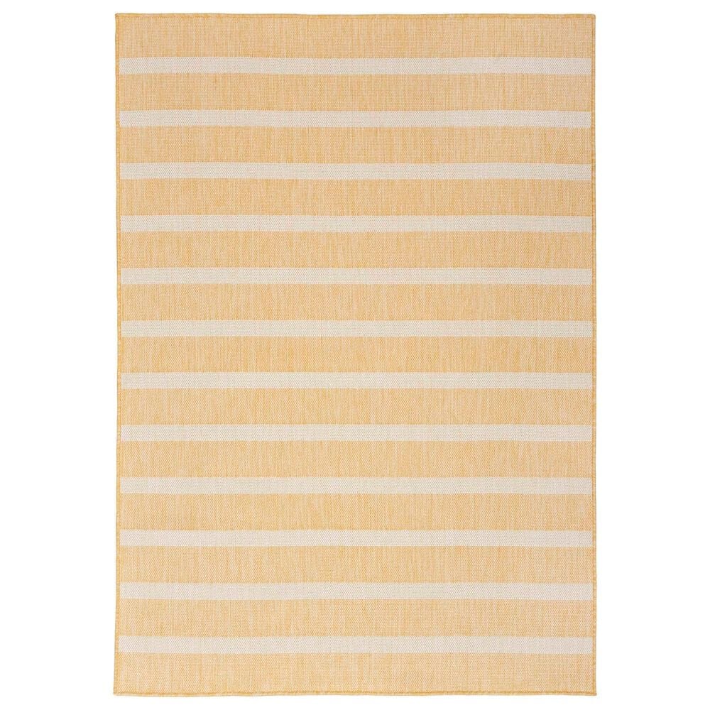 Nourison Positano POS03 Yellow and Ivory 8" x 10" Indoor/Outdoor Area Rug, , large