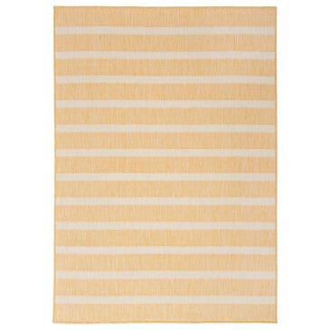 Nourison Positano POS03 Yellow and Ivory 8" x 10" Indoor/Outdoor Area Rug, , large