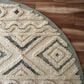 L&R Resources Sinuous Geometric Motif 6" Round Cream, Blue and Gray Area Rug, , large
