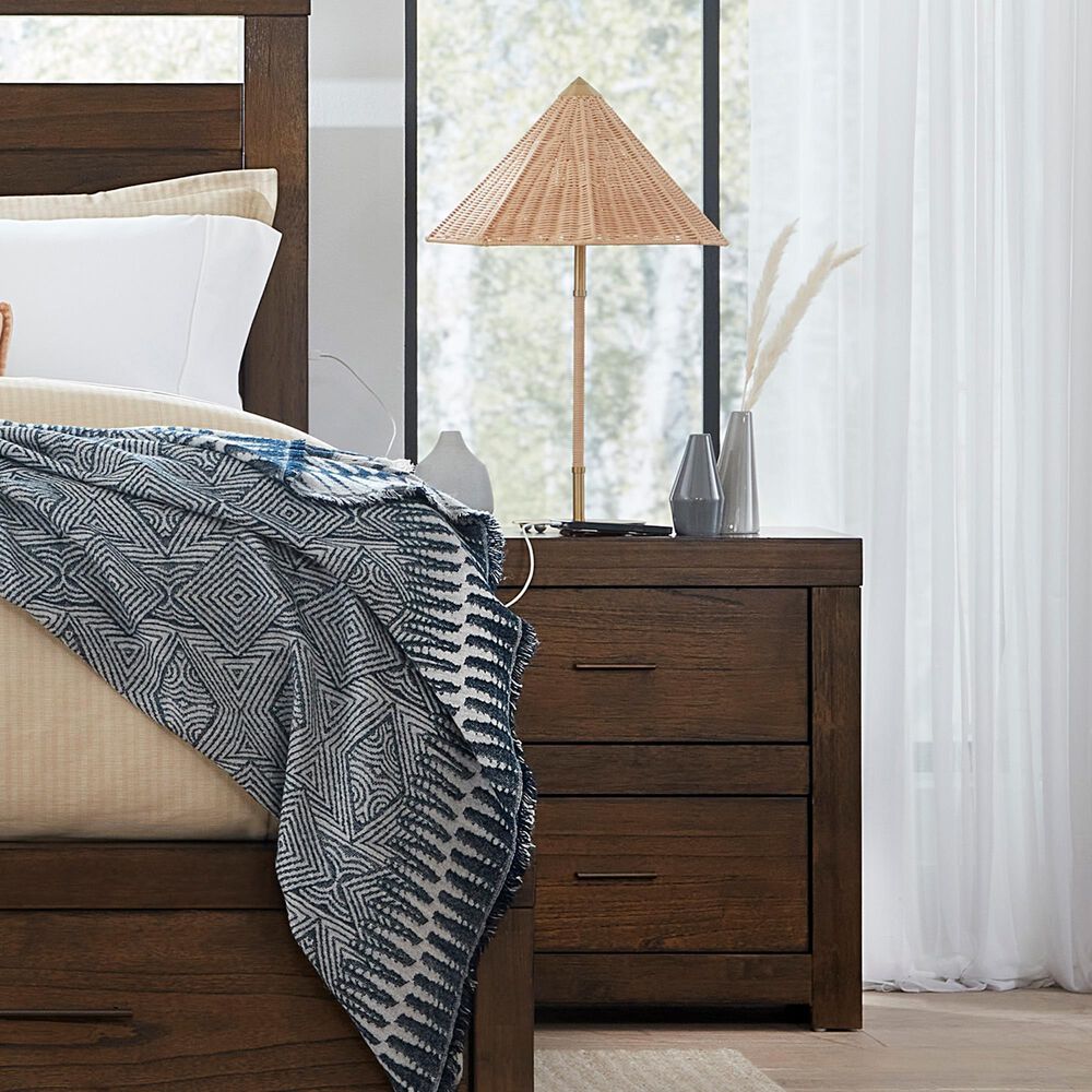 Riva Ridge Modern Loft King Storage Panel Bed with Dresser, Chest, and Two Nightstands in Brownstone, , large