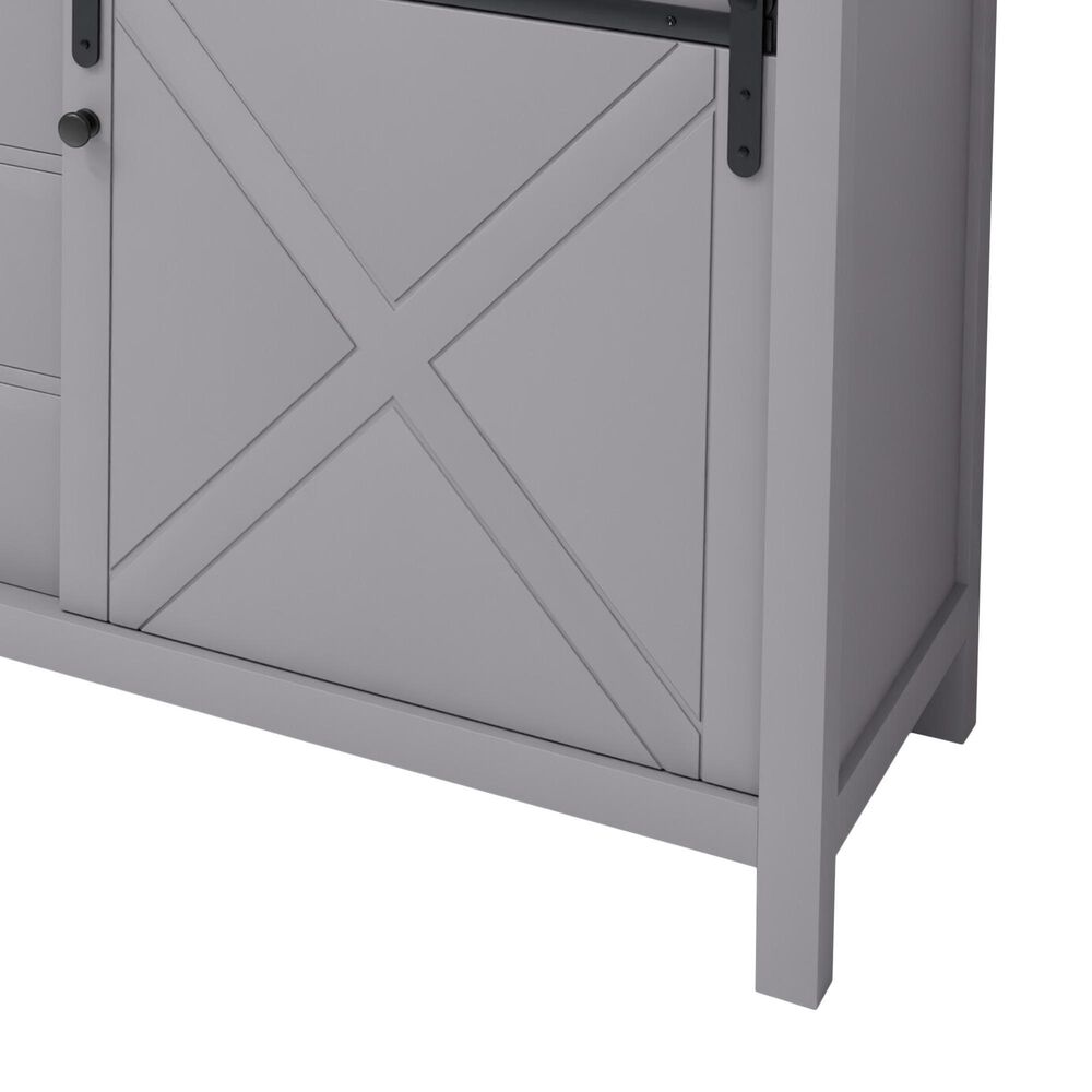 Lexora Home Marsyas 84&quot; Double Bathroom Vanity in Dark Grey with White Carrara Marble Top and Rectangular Sinks, , large
