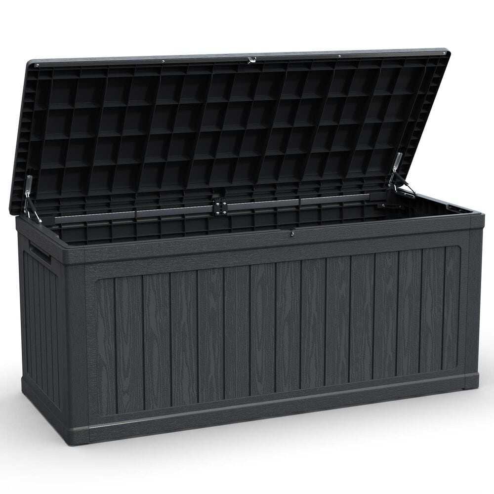 Hearth and Haven 260-Gallon Outdoor Plastic Deck Box in Black, , large