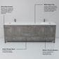 Lexora Home Jacques 80" Double Bathroom Vanity in Distressed Grey with 2 cm White Quartz Top and Rectangular Sinks, , large