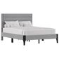 Richlands Furniture Maryhill Queen Platform Bed with Light Gray Upholstery in Black, , large