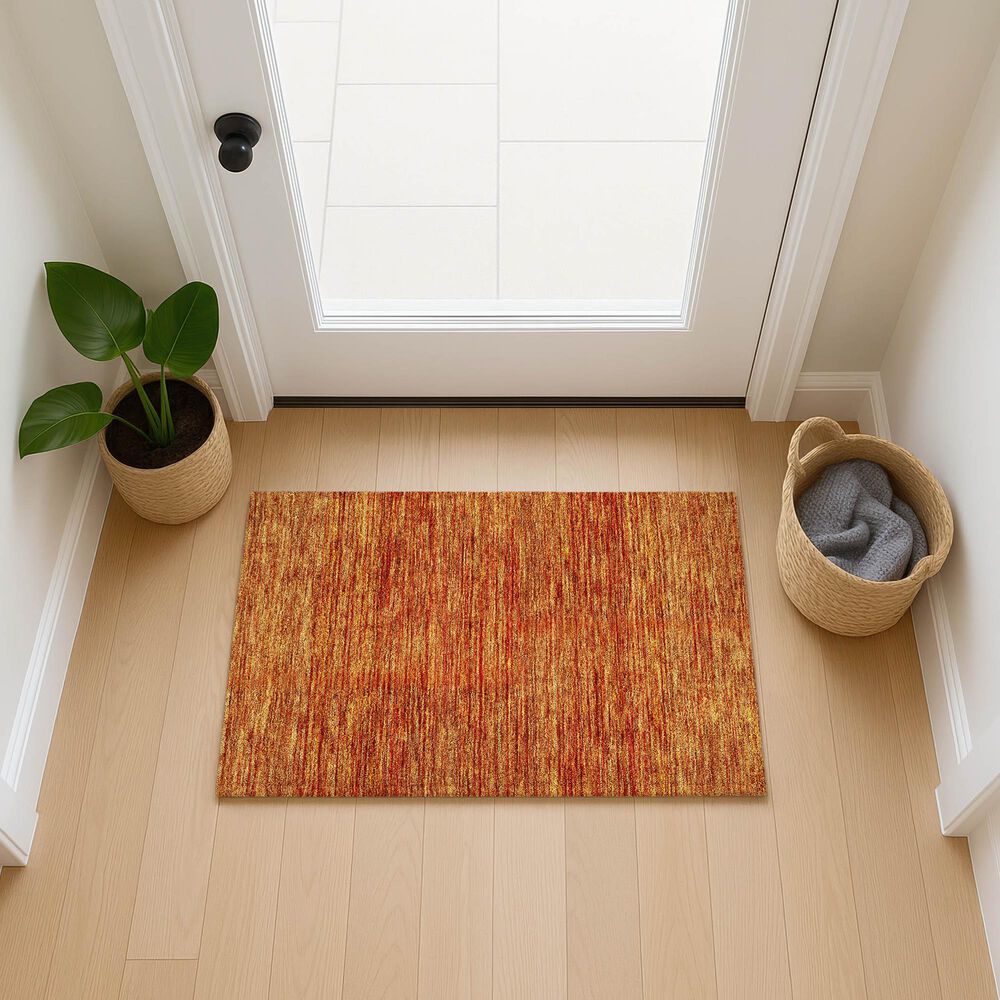 Dalyn Rug Company Soft Essentials Solid Orange 1'8" x 2'6" Indoor/Outdoor Area Rug, , large